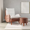 Ver imagem 1 de Poltrona com Puff Corino Marrom/Cinza Eloá Plus 73cm