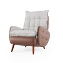 Ver imagem 6 de Poltrona com Puff Corino Marrom/Cinza Eloá Plus 73cm