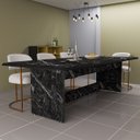 Ver imagem 3 de Mesa de Jantar 220x90 em Mdf com Tampo Marmorizado e Base Pérola Design Moderno e Elegante