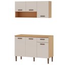 Ver imagem 2 de Lavanderia Modulada 2 Peças,1 Armário Aéreo e 1 Balcão 120cm Essência 100% MDF Bege/Freijó