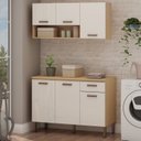 Ver imagem 1 de Lavanderia Modulada 2 Peças,1 Armário Aéreo e 1 Balcão 120cm Essência 100% Mdf