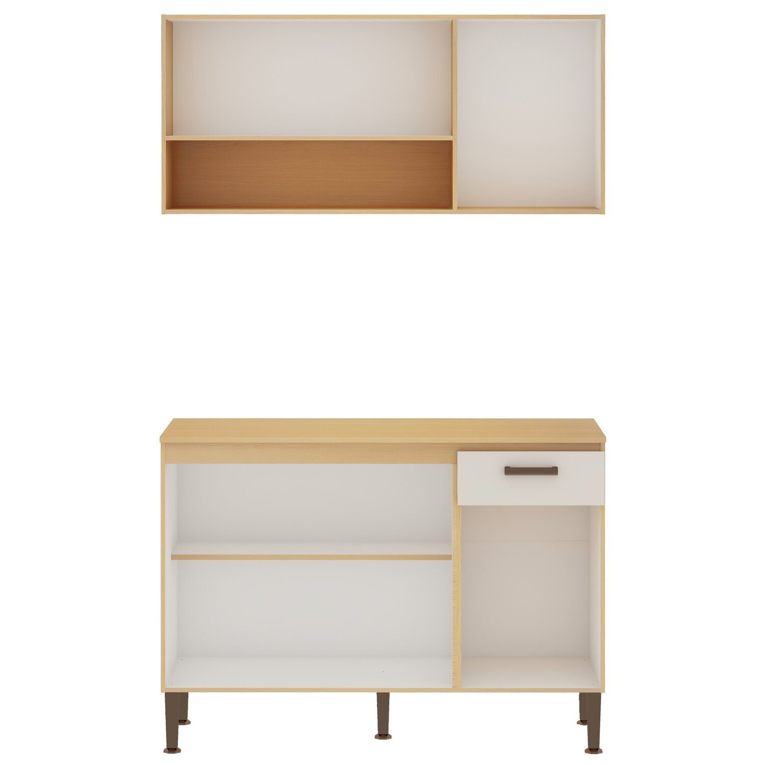 Lavanderia Modulada 2 Peças,1 Armário Aéreo e 1 Balcão 120cm Essência 100% Mdf - 3