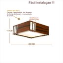 Ver imagem 3 de Luminária Decorativa Madeira Plafon Madeiro Mirror 20cm:Pau Ferro