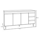 Ver imagem 3 de Gabinete Balcão Emma 1.50m 3 Portas 3 Gavetas S/ Tampo Cozinha Preto
