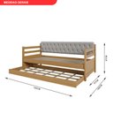 Ver imagem 2 de Sofá Cama Bicama Solteiro Madeira Maciça Lux