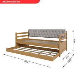 Sofá Cama Bicama Solteiro Madeira Maciça Lux - 2