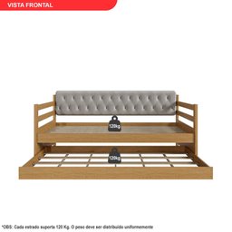 Sofá Cama Bicama Solteiro Madeira Maciça Lux - 6