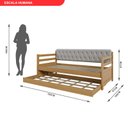 Ver imagem 3 de Sofá Cama Bicama Solteiro Madeira Maciça Lux