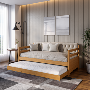 Sofá Cama Bicama Solteiro Madeira Maciça Lux