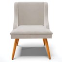 Ver imagem 7 de Kit 4 Cadeiras Decorativas Sala de Jantar Pés Palito de Madeira Firenze Veludo Cinza/Natural G19 - G