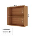 Ver imagem 2 de Armário Aéreo Planejado Duplo 80cm Soho CabeCasa MadeiraOriginals Branco/Freijó