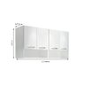 Módulo Aéreo 4 Portas 1,20m Armário Parede Cozinha Multiuso ClickForte Branco - 3