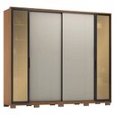 Ver imagem 1 de Guarda Roupa Casal Laredo Amêndola Touch Nude Prime Flex com Portas de Vidro Reflecta e Pés - Demart