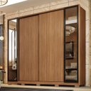 Ver imagem 4 de Guarda Roupa Casal Laredo Amêndola Touch Nude Prime Flex com Portas de Vidro Reflecta e Pés - Demart