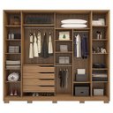 Ver imagem 7 de Guarda Roupa Casal Laredo Amêndola Touch Nude Prime Flex com Portas de Vidro Reflecta e Pés - Demart