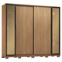 Ver imagem 2 de Guarda Roupa Casal Laredo Amêndola Touch Nude Prime Flex com Portas de Vidro Reflecta e Pés - Demart