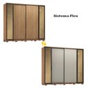 Ver imagem 6 de Guarda Roupa Casal Laredo Amêndola Touch Nude Prime Flex com Portas de Vidro Reflecta e Pés - Demart