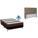 Ver imagem 1 de Cama Box Queen CRC + Colchão Ortopédico Ortobom + Cabeceira Imperatriz Marrom