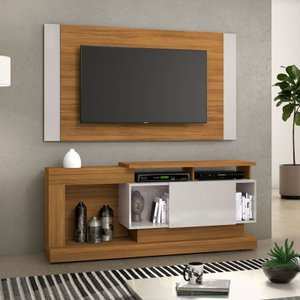 Rack com Painel para Tv até 55 Polegadas Nt 1065 - Freijo Trend / Off White Freijo