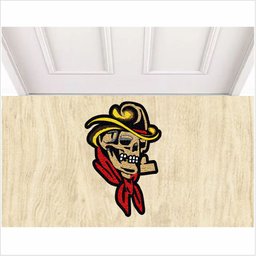 Tapete Capacho Caveira no Formato 60x40 Cm Antiderrapante. - 1