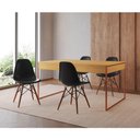 Ver imagem 1 de Mesa Jantar Industrial Retangular Filadélfia Canela 137x90cm Base Cobre com 4 Cadeiras Pretas