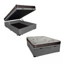 Ver imagem 1 de Cama Box Baú Casal Colchão Anny Espuma D23 Acolchões + Box Suede 57x138x188 Cor:Cinza