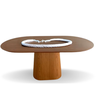 Mesa de Jantar Cone Retangular Arredondada 140x90cm Freijó - 1