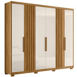 Guarda Roupa Araguaia 260cm 6 Portas Freijó Off White Moval - 2