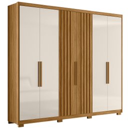 Guarda Roupa Araguaia 260cm 6 Portas Freijó Off White Moval - 11