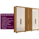 Ver imagem 6 de Guarda Roupa Araguaia 260cm 6 Portas Freijó Off White Moval