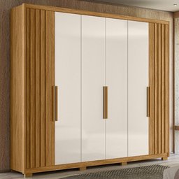 Guarda Roupa Araguaia 260cm 6 Portas Freijó Off White Moval - 8