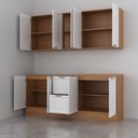 Ver mais imagens de Cozinha Compacta Modulada 4 Peças 2 Aéreos 2 Balcões Soho CabeCasa MadeiraOriginals Branco/Freijó