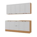 Ver imagem 2 de Cozinha Compacta Modulada 4 Peças 2 Aéreos 2 Balcões Soho CabeCasa MadeiraOriginals Branco/Freijó
