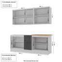 Ver imagem 3 de Cozinha Compacta Modulada 4 Peças 2 Aéreos 2 Balcões Soho CabeCasa MadeiraOriginals Cinza/Branco/Grafite