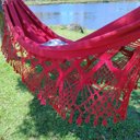 Ver imagem 4 de Rede Descanso Dormir Vermelho Reforçada Bucho de Boi Casal Luxo