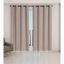 Ver imagem 1 de Cortina Voil Xadrez Sala, Quarto e Cozinha 4,00 X 2,80 Avelã