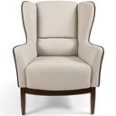Ver imagem 2 de Kit 02 Poltronas Milena Base Madeira Algodão Capuccino - Nexta Casa