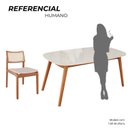 Ver imagem 5 de Sala de Jantar Mesa 160x76cm Tampo em MDF com Vidro 6 Cadeiras em Linho Ceci Yescasa Marrom/Marromis