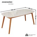 Ver imagem 3 de Sala de Jantar Mesa 160x76cm Tampo em MDF com Vidro 6 Cadeiras em Linho Ceci Yescasa Marrom/Marromis