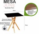 Ver imagem 3 de Mesa Quadrada em Madeira de 70cm June na Cor Preta