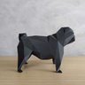 Pug Geométrico Decorativo Tamanho Médio - Preto - 3