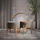 Ver imagem 2 de Kit 2 Puffs Dual 2 em 1 Acabamento Moderno Vira Mesa de Apoio Linho Chumbo