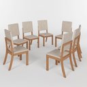 Ver imagem 5 de Kit com 8 Cadeiras de Jantar - Milla Branco/Nature