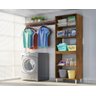 Armario Lavanderia 4 Portas 2,22m C/ Nicho Pés Reguláveis Castanho/off White - 4