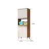 Armario Lavanderia 4 Portas 2,22m C/ Nicho Pés Reguláveis Castanho/off White - 5