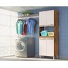 Armario Lavanderia 4 Portas 2,22m C/ Nicho Pés Reguláveis Castanho/off White - 3