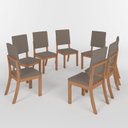 Ver imagem 6 de Kit com 8 Cadeiras de Jantar - Milla Cinza/Marrom
