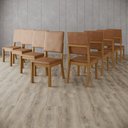 Ver imagem 1 de Kit 8 Cadeiras Estofadas para Mesa Jantar - Milla Plus Marrom/Nature/Caramelo