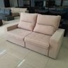 Sofá Retrátil e Reclinável Bom Pastor Hilton 3 Lugares 2,05m - Bege Veludo Bp - 1