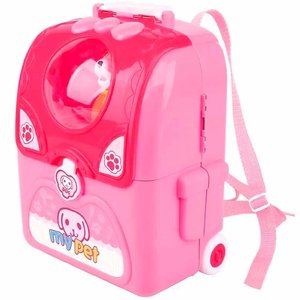 MOCHILA INFANTIL WORKSHOP JR PET SHOP CACHORRO MULTIKIDS REF:BR1671 3 ANOS + - UN - BRANCO-ROSA